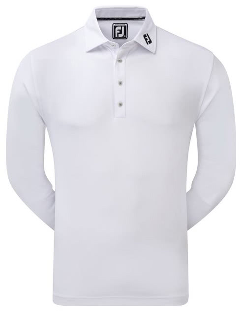 FootJoy Thermolite Herren Langarm-Polo, weiss