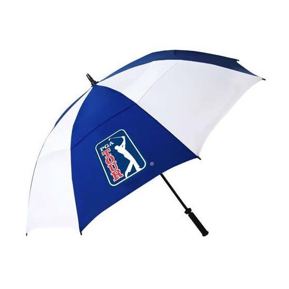 PGA Tour Windproof Double Canopy Regenschirm 62", weiß/blau