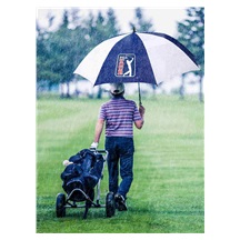 PGA Tour Windproof Double Canopy Regenschirm 62", weiß/blau