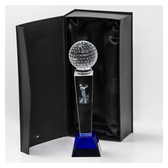 Longridge Crystal Golf Trophy Mit Golfball - 235mm