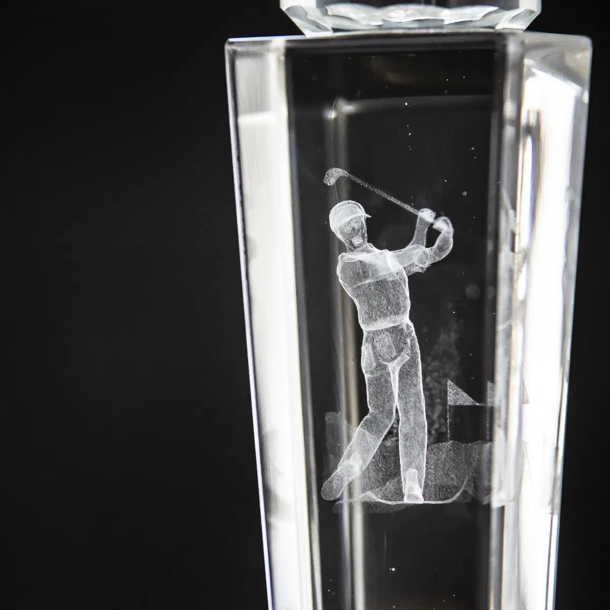 Longridge Crystal Golf Trophy Mit Golfball - 235mm