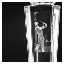 Longridge Crystal Golf Trophy Mit Golfball - 235mm