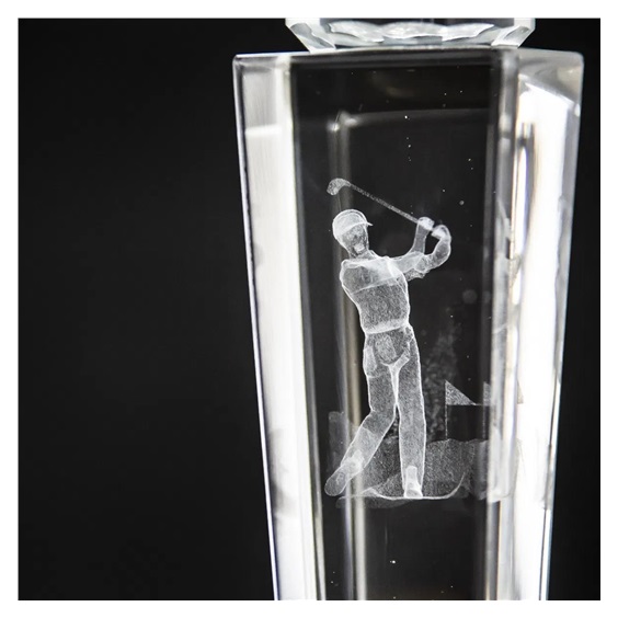Longridge Crystal Golf Trophy Mit Golfball - 235mm