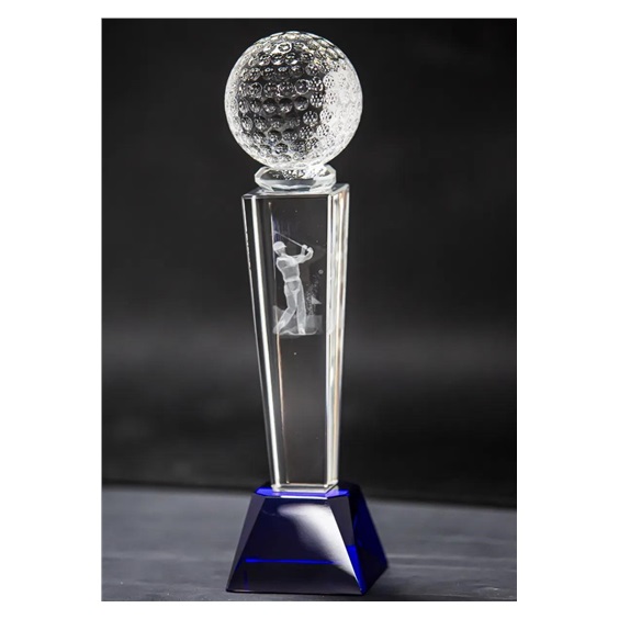 Longridge Crystal Golf Trophy Mit Golfball - 235mm