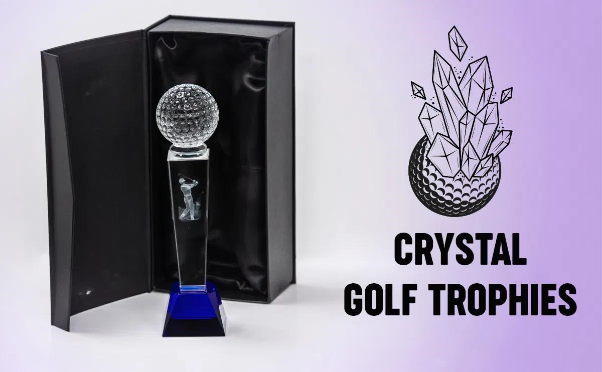 Longridge Crystal Golf Trophy Mit Golfball - 235mm