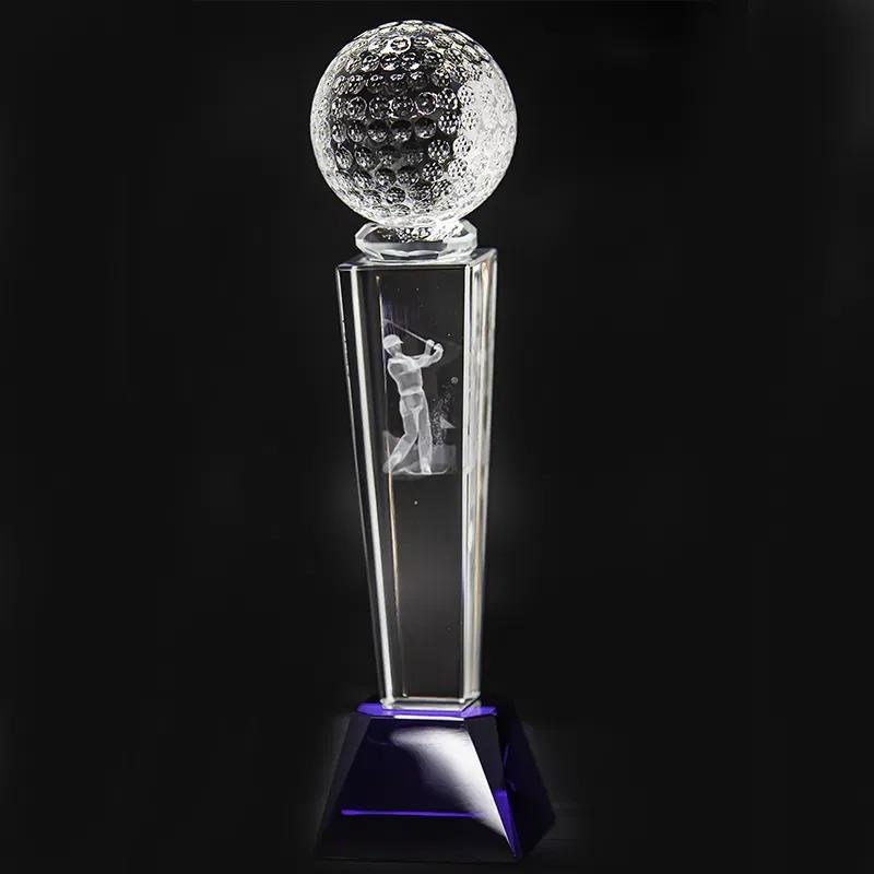 Longridge Crystal Golf Trophy Mit Golfball - 235mm