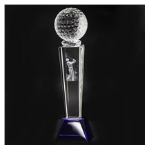 Longridge Crystal Golf Trophy Mit Golfball - 235mm