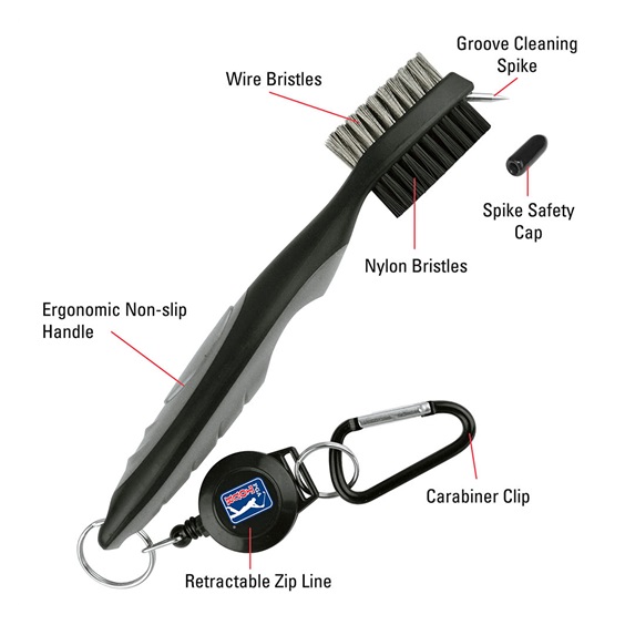 PGA Tour Club Brush and Groove Cleaner, schwarz