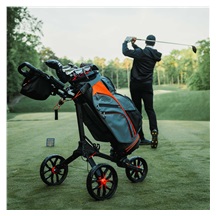 Bag Boy Nitron Auto-Open manueller Trolley, schwarz/rot