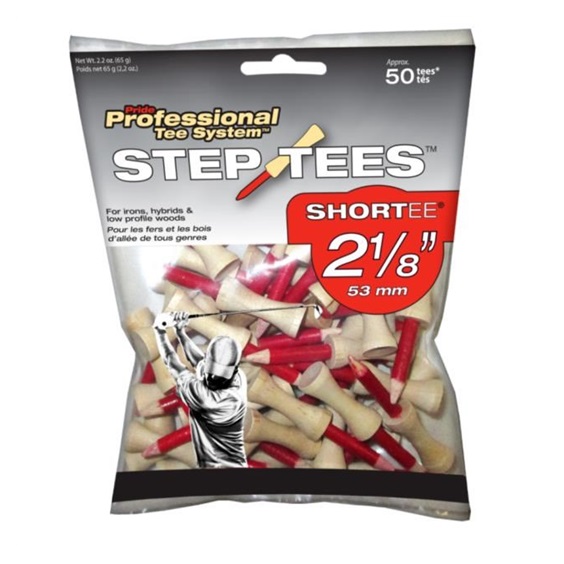 Pride Professional Tee System Step Tees Rot Holz-Tees 53mm (2 1/8"), 50 Stück