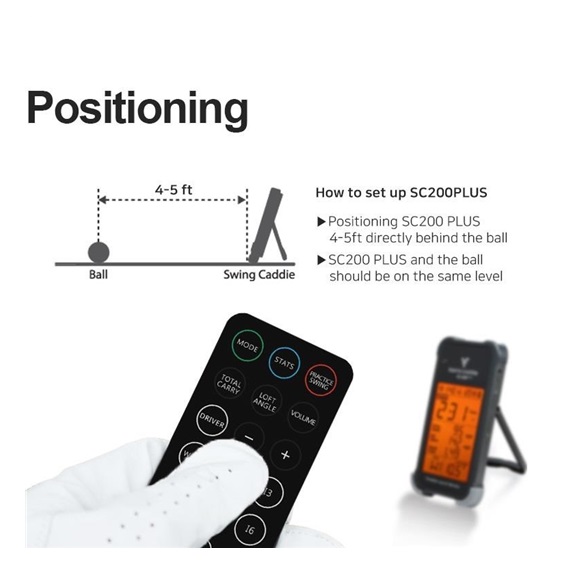 Voice Caddie Swing Caddie Launch Monitor SC200+ schwarz