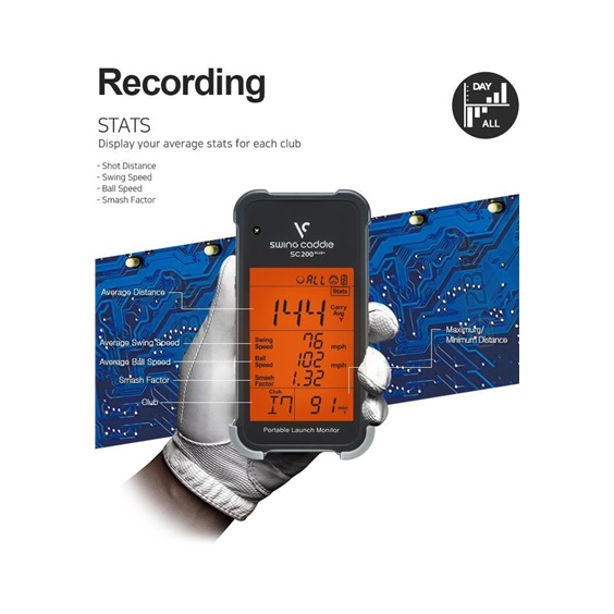 Voice Caddie Swing Caddie Launch Monitor SC200+ schwarz