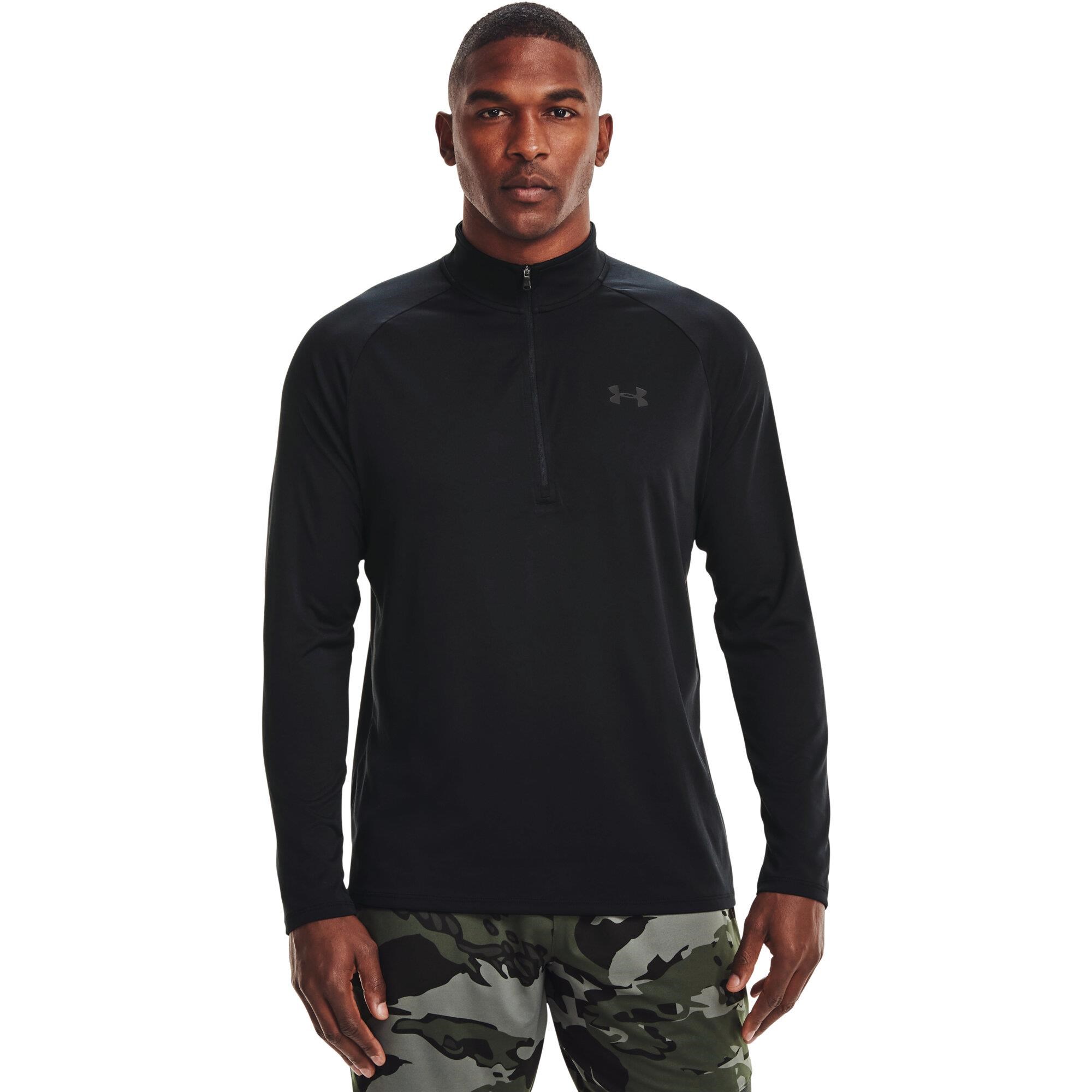 Under Armour Tech 2.0 1/2 Zip Herren Poloshirt, schwarz/grau