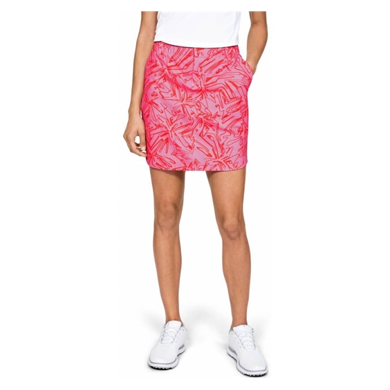 Under Armour Links Woven Printed Skort Damen Golfrock, rosa