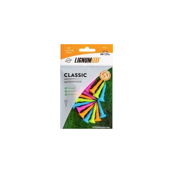 Lignum Tee Ecoline Plastiktees 38mm, 16Stk., neon mix