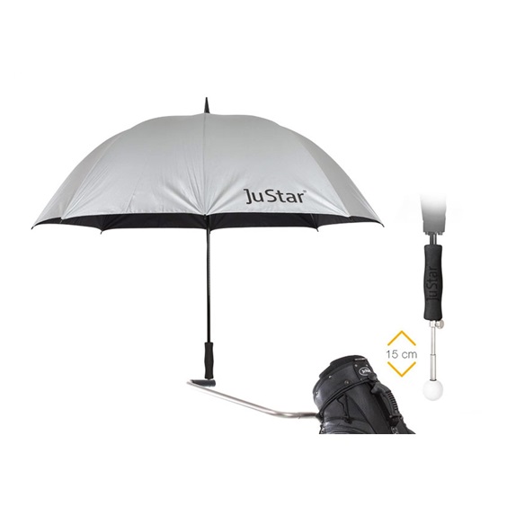 JuStar Teleskop-Golfschirm, silber