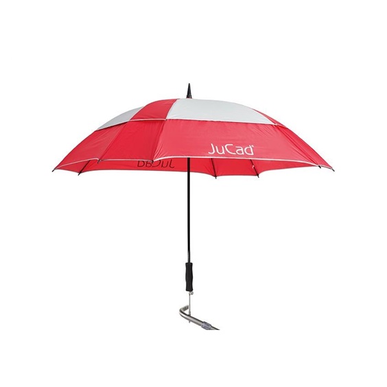 JuCad Teleskop-Golfschirm 68" Windproof mit Schirmstift, rot/silber