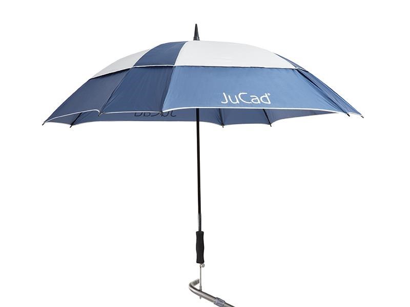 JuCad Teleskop-Golfschirm 68" Windproof mit Schirmstift, blau/silber