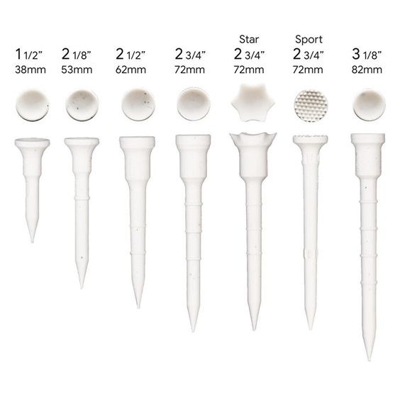 Lignum Tee Ecoline Plastiktees 38mm, 16Stk., weiss
