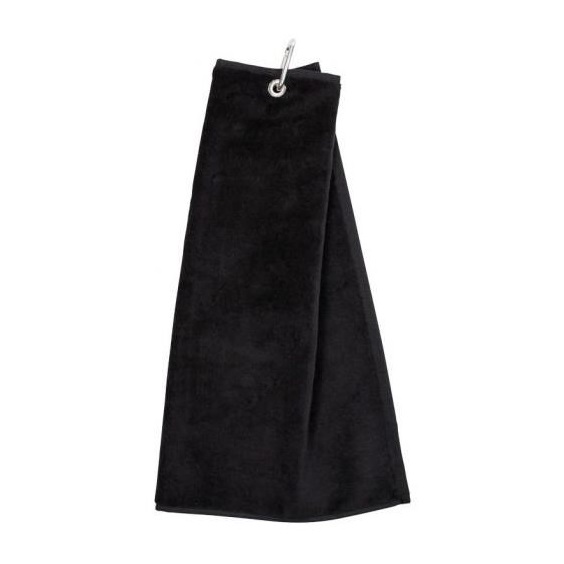 OEM Tri Fold Golf Handtuch, schwarz