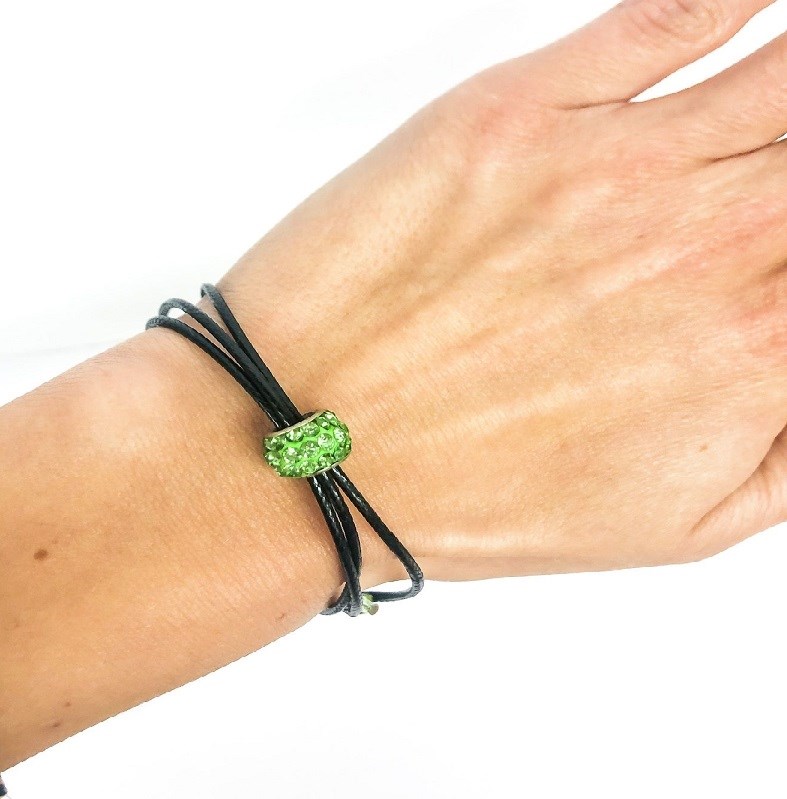 Ostatní Handmade Teraka Armband Typ 005, schwarz/grün