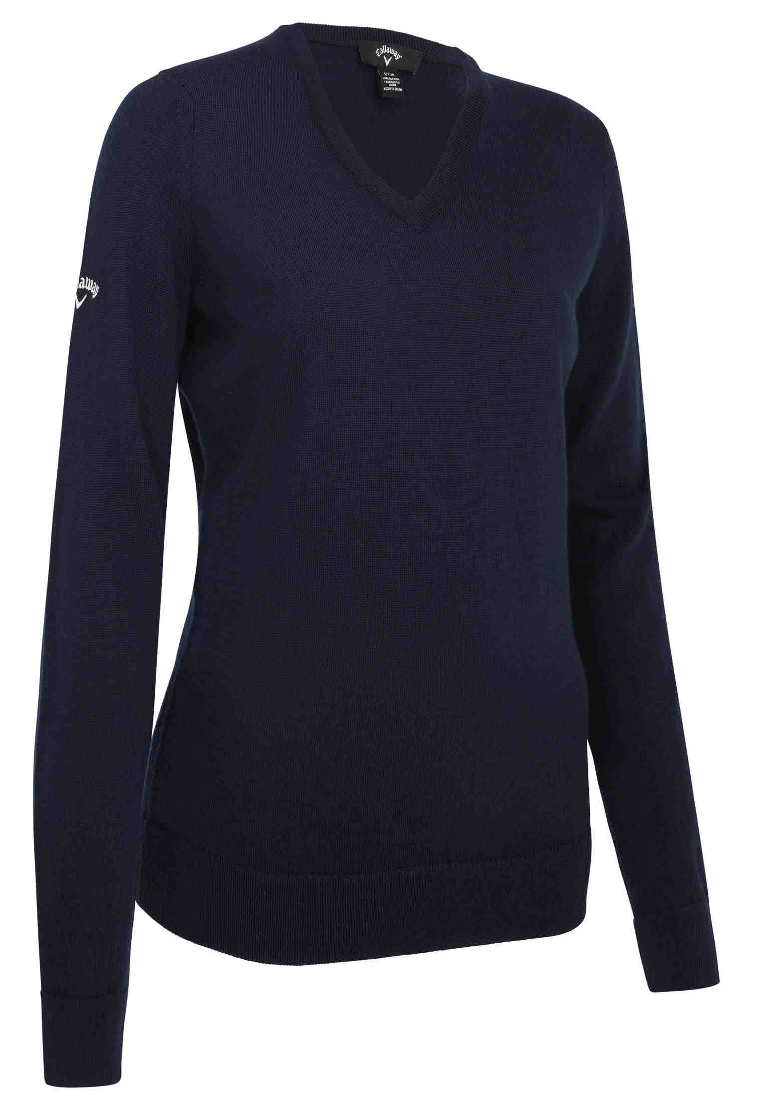 Callaway V-Neck Merino Damen Pullover, dunkelblau