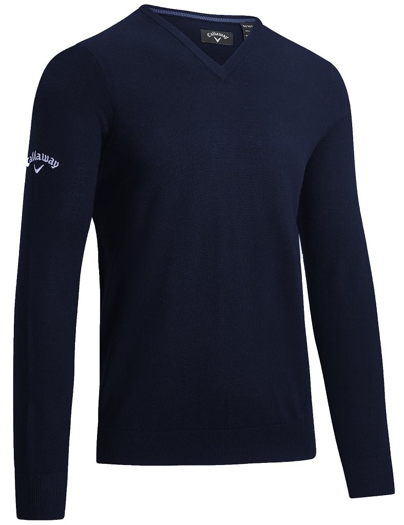 Callaway V-Neck Merino Herren Pullover, dunkelblau