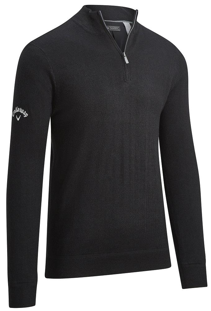 Callaway Windstopper 1/4 Zip Herren Pullover, schwarz