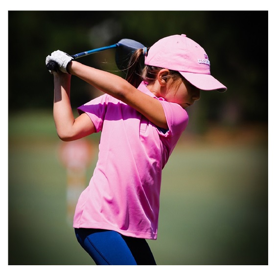 U.S. Kids Golf USKTech Lisle Mädchen Poloshirt, rosa