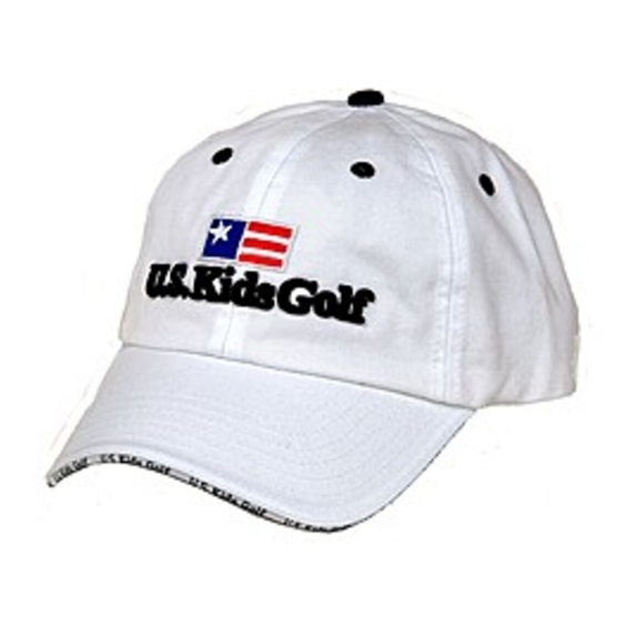 U.S. Kids Golf Twill Junior Golf Cap, weiss