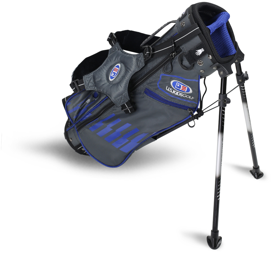 2022 U.S. Kids Golf UL45 (114 cm) WT25-s Junior Standbag, grau/blau