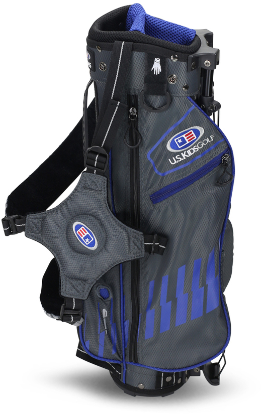 2022 U.S. Kids Golf UL45 (114 cm) WT25-s Junior Standbag, grau/blau