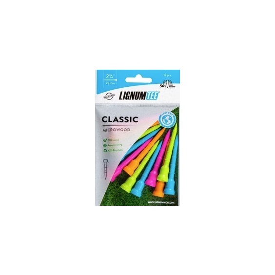 Lignum Tee Plastiktees 72mm, 12Stk., neon mix