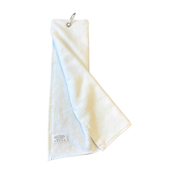 OEM Tri Fold Golfhandtuch, weiss