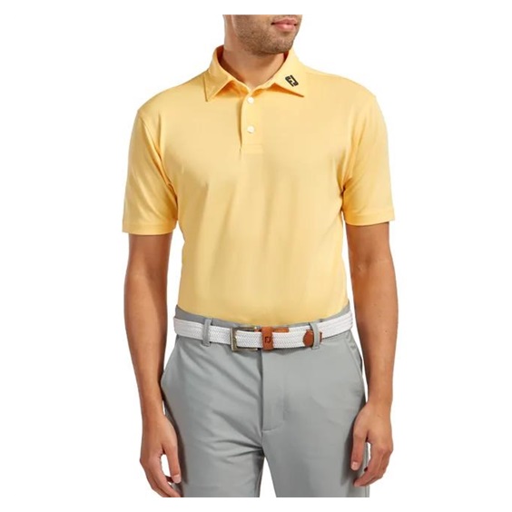 FootJoy Stretch Pique Solid Colour Athletic Fit Herren Poloshirt, gelb