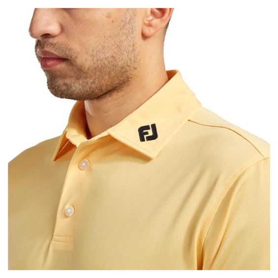 FootJoy Stretch Pique Solid Colour Athletic Fit Herren Poloshirt, gelb