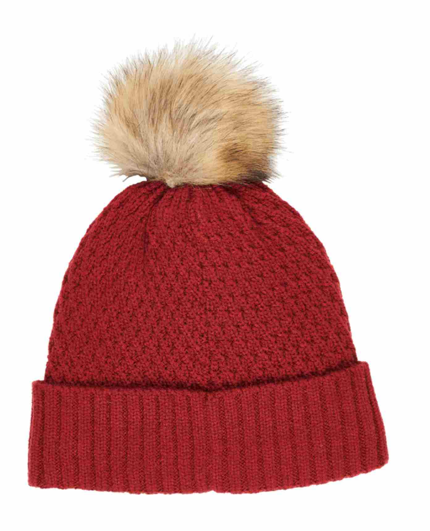Callaway Pom Pom Beanie Damen Wintermütze, rot