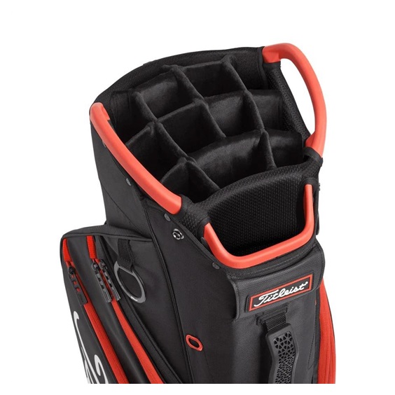 Titleist 14 Cartbag, schwarz/rot
