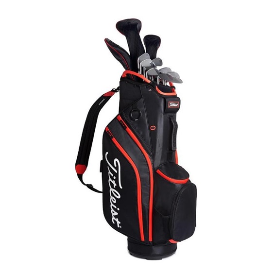 Titleist 14 Cartbag, schwarz/rot