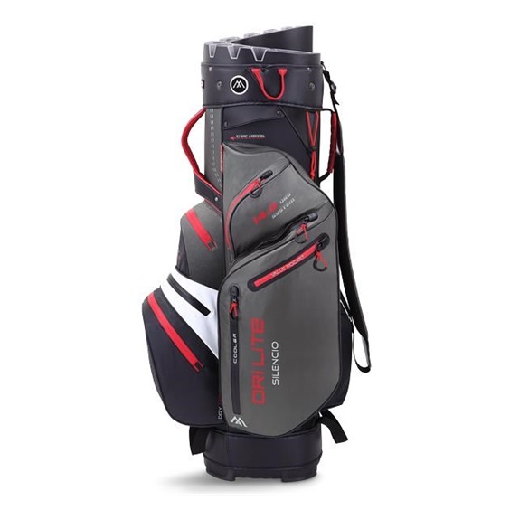 Big Max Dri Lite Silencio 2 Cartbag, charcoal/weiss/schwarz/rot
