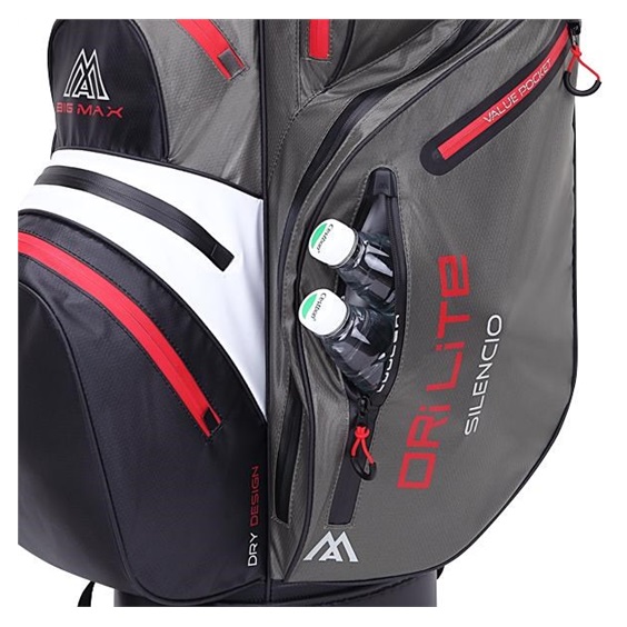 Big Max Dri Lite Silencio 2 Cartbag, charcoal/weiss/schwarz/rot