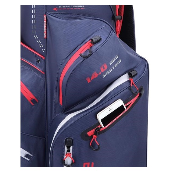 Big Max Dri Lite Silencio 2 Cartbag, dunkelblau/silber/rot