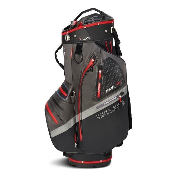 Big Max Dri Lite V-4 Cartbag, grau/schwarz/rot