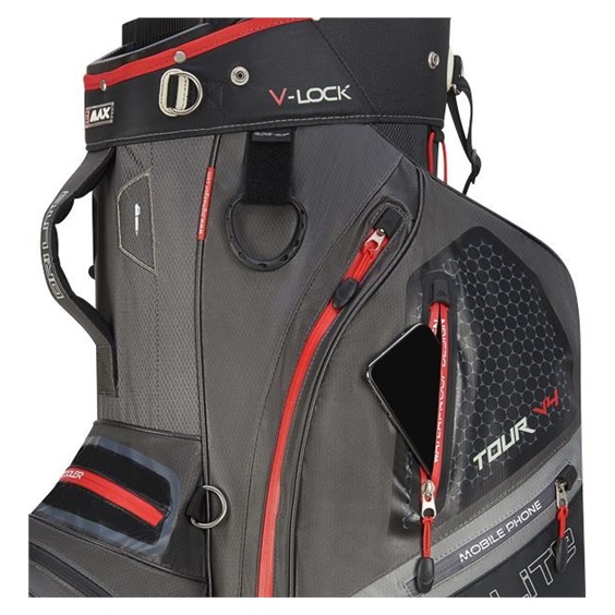 Big Max Dri Lite V-4 Cartbag, grau/schwarz/rot