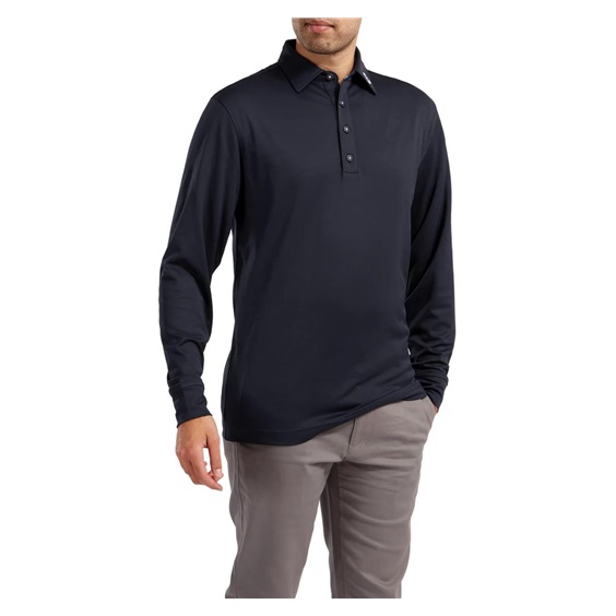 FootJoy Thermolite Herren Langarm-Polo, dunkelblau