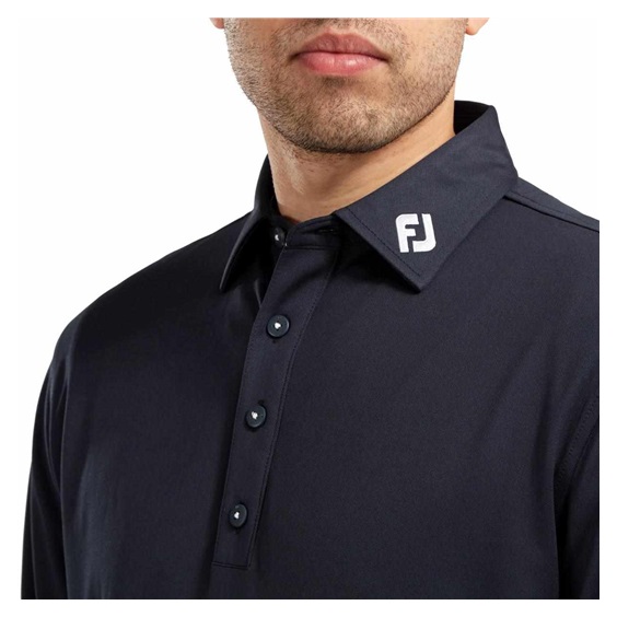 FootJoy Thermolite Herren Langarm-Polo, dunkelblau