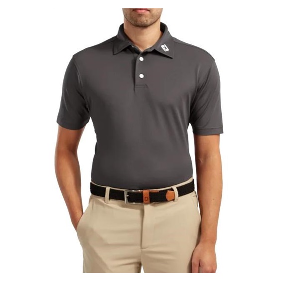 FootJoy Stretch Pique Solid Athletic Fit Herren Poloshirt, charcoal