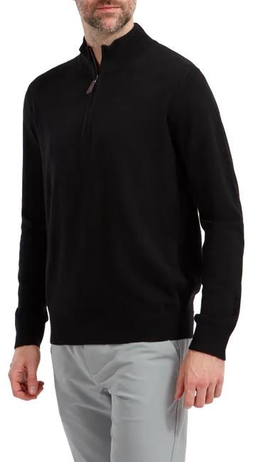 FootJoy Wool Blend 1/2 Zip Herren Pullover, schwarz