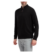 FootJoy Wool Blend 1/2 Zip Herren Pullover, schwarz