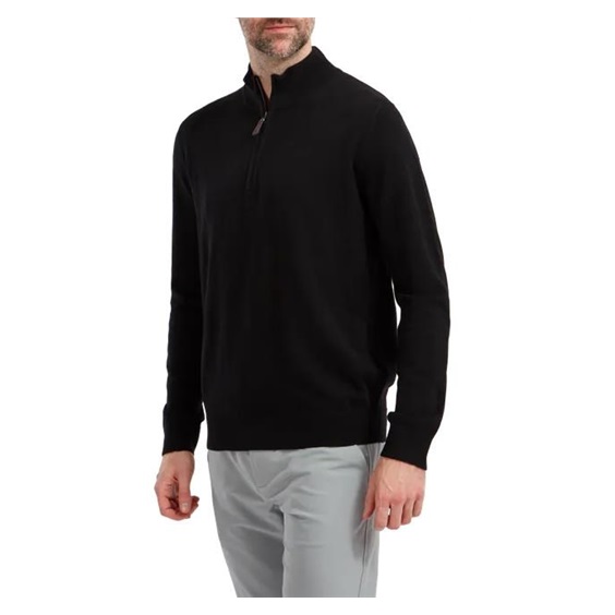 FootJoy Wool Blend 1/2 Zip Herren Pullover, schwarz